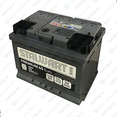 Аккумулятор 6СТ-65.0 R+ "Stalwart Premium" зал. обр.поляр. (Сталварт) (АКОМ)