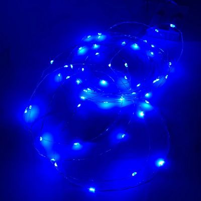 Гирлянда светодиодная ЭРА "Нить"  3хАА (ENIN-5NB) 50 LED, 5 м, синий, IP20