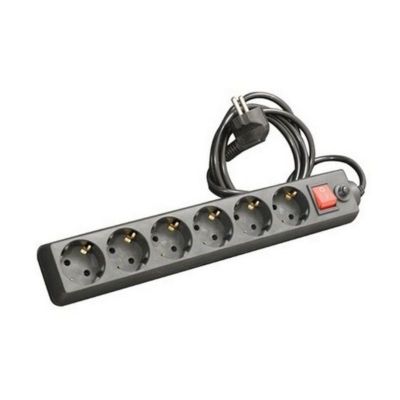 Сетевой фильтр Универсал (967U-4007) 6 мест 7м З/К выкл. черный ПВС 3*0,75