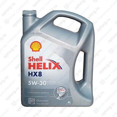 Масло моторное Shell Helix HX8, А3/В4 SAE 5W30, 4 л, API SL, синтетическое, (Турция)