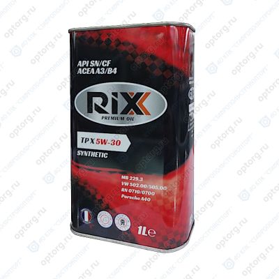 Масло моторное RIXX TP X  SAE 5W30, 1 л, API SN/CF, синтетическое, (ACEA A3/B4)