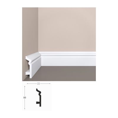 Плинтус напольный, П2 XPS полимер, 80/22, Bello Deco 
