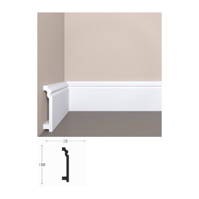 Плинтус напольный, П4 XPS полимер, 100/20,  Bello Deco 