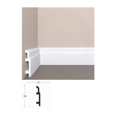 Плинтус напольный, П10 XPS полимер, 100/20, Bello Deco*