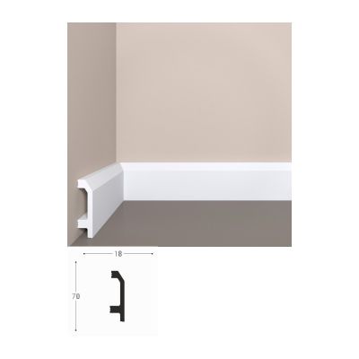Плинтус напольный, П11 XPS полимер, 70/18, Bello Deco 