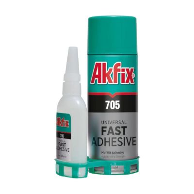Клей двухкомпонентный цианакрилатный Akfix 705, 200 мл/65 г, прозрачный