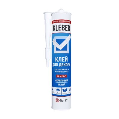 Клей акриловый жидкие гвозди KLEBER для ДЕКОРА, белый, 300 мл 