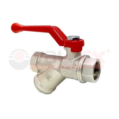 Кран шаровый с фильтром Valfex 11Б2фт1М PREMIUM вода рычаг вн/вн Ду-15 Ру-25 