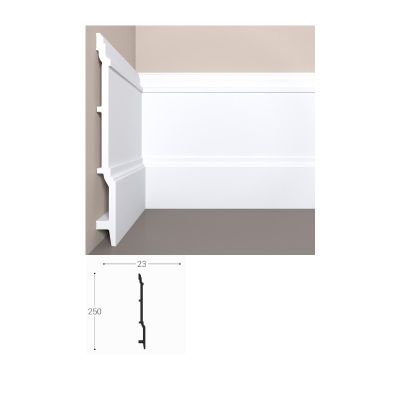 Плинтус напольный, П17 XPS полимер, 250/23, Bello Deco 