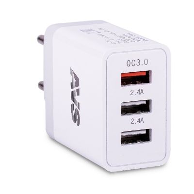 Устройство зарядное для тлф. сетевое (1.5-3А, 220В.) 3 порта USB (Quick charge - Быстрая зарядка ) ("UT-730") ("AVS") для мобильных телефонов и устройств