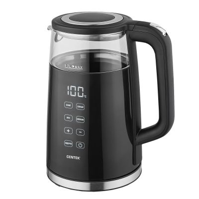 Электрочайник CENTEK CT- 0039 Двойные стенки, t:70/80/90/100, Сенсор, 2200 Вт, 1,7 л, черный