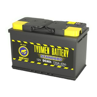 Аккумулятор 6СТ-90L R+  "Тюмень-STANDARD" зал.обр. поляр. (Тюменский АЗ) 