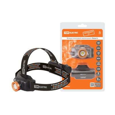 Фонарь TDM "Титан 4" налобный 1 CREE LED аккум., SQ0350-0064