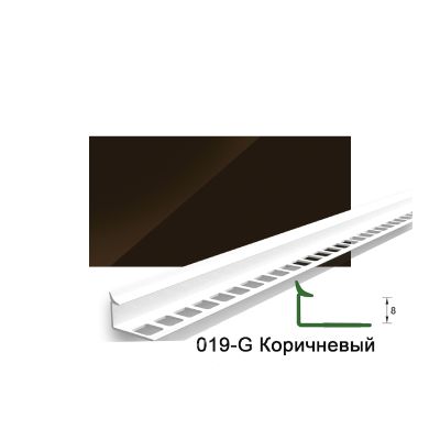 Профиль внутренний для плитки "Деконика" 8 мм, Коричневый глянцевый, 2,5 м, Россия