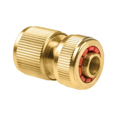 Коннектор CELLFAST BRASS с аквастопом 1/2'' латунный, 52-820 ЦеллФаст
