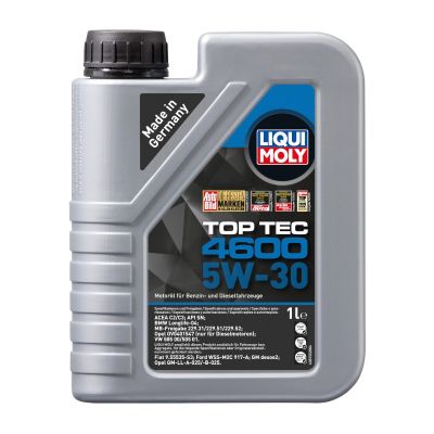 Масло моторное LIQUI MOLY TOP TEC 4600 (2315/8032) C2/C3 SAE 5W30, 1 л, API SN, синтетическое, (двиг. бензиновый, дизельный), *