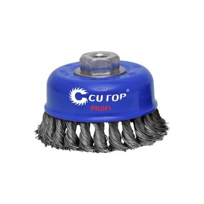 Щетка чашка (100 мм; М14; крученая проволока 0.5 мм) для УШМ CUTOP (Катоп) 82-522