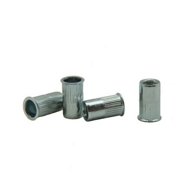 Гайка-заклепка М10 цилиндрический бортик с насечкой, цинк, (150 шт)