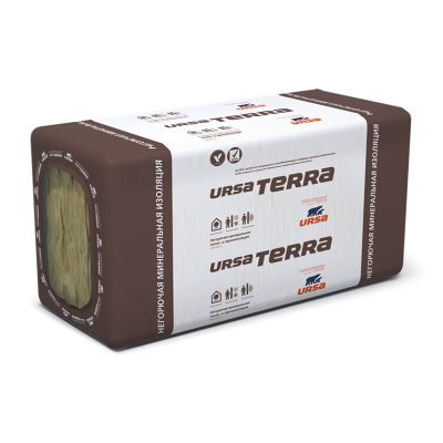 УТЕПЛИТЕЛЬ "URSA" TERRA 34 PN 10х1000*610*50мм (0,305м3/6,1м2) 22кг/м3