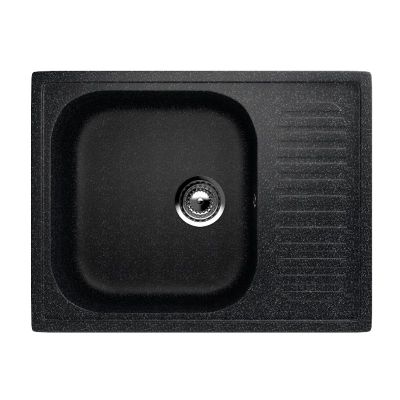 Мойка из искусственного камня 640x490x190 мм, R-18-308, матовая, черный, Ecology Stone