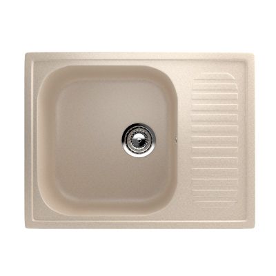 Мойка из искусственного камня 640x490x190 мм, R-18-328, матовая, бежевый, Ecology Stone