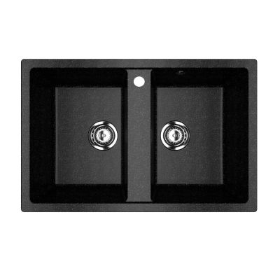 Мойка из искусственного камня 770x500x190 мм, R-23-308, матовая, черный, Ecology Stone