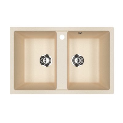 Мойка из искусственного камня 770x500x190 мм, ES-23-328, матовая, бежевый, Ecology Stone