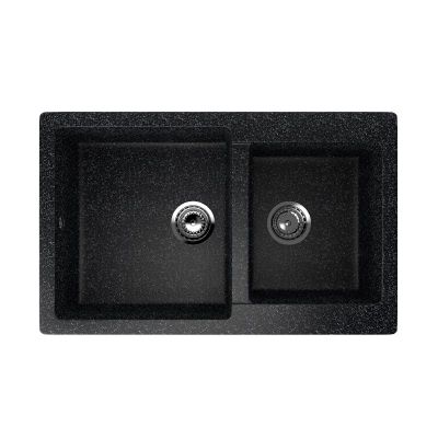 Мойка из искусственного камня 770x500x200 мм, R-28-308, матовая, черный, Ecology Stone