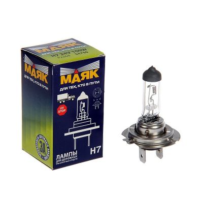 ЛАМПА Н7 (АКГ24-100) (54750) ФАРНАЯ И ПРОТИВОТУМАННАЯ "МАЯК" 100W, 24В