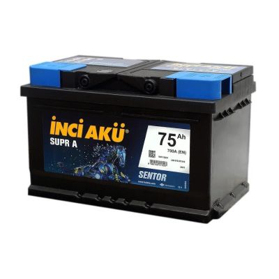 Аккумулятор 6СТ-75 R+ "INCI Aku SuprA" низкий, зал. обр.поляр. (Турция) (Инчи) (09.24)