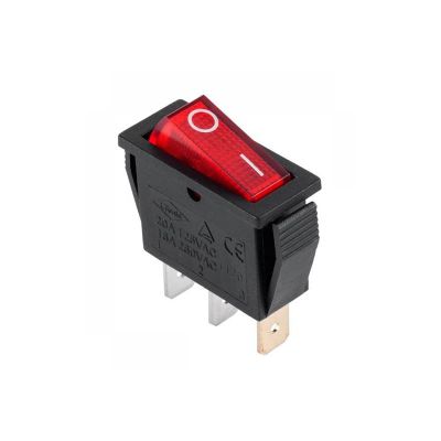 Выключатель клавишный 250V 6А (3с) ON-OFF красный  с подсветкой  Mini  (RWB-206, SC-768)  REXANT 36-2150