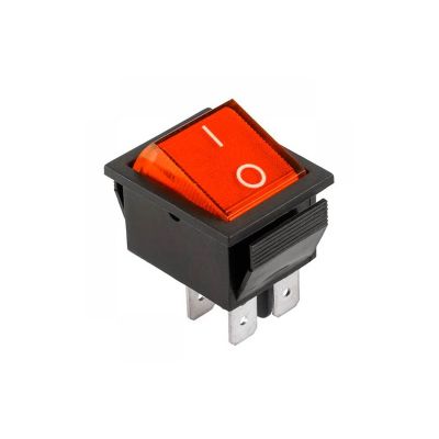 Выключатель клавишный 250V 16А (4с) ON-OFF красный  с подсветкой (RWB-502, SC-767, IRS-201-1)  REXANT 36-2330