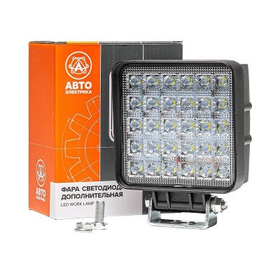 Фара светодиодная (12/24В.) (AE90S-30LED-65HC) 30 с/д, квадратная, направленный/дальний свет, пылевлагозащищенная, алюмин. корпус, OFF-Road 90W, 30 светодиодов
