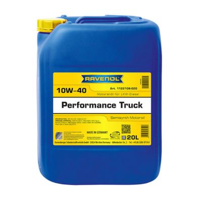 Масло моторное RAVENOL Perfomance Truck (E4/E7) SAE 10W40, 20 л, API CF/CI-4, полусинтетическое, (двиг. турбодизельный)