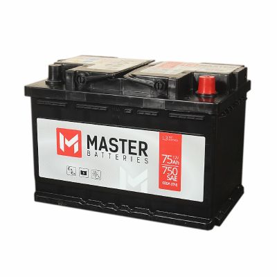 Аккумулятор 6СТ-75 R+ "Master Batteries" зал., обр. пол. ( Мастер) (Беларусь) 
