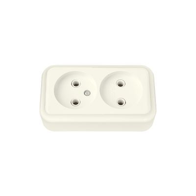 Розетка РА16-260  2-ая бежевый о/у "Пралеска" Светоприбор 