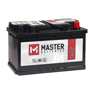 Аккумулятор 6СТ-74 R+ "Master Batteries" низкий, зал. обр.поляр., ( Мастер) (Беларусь) 