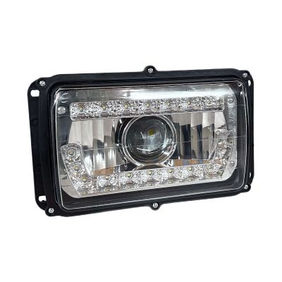 36.3775-30 LED ФАРА СВЕТОДИОДНАЯ КАМАЗ,МАЗ,ГАЗ с ДХО (18LED, линза, гладкое стекло, с ручным корректором)  24 В.