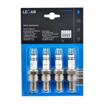 LECAR100306-01 (А17ДВР) LECAR КОМПЛЕКТ СВЕЧЕЙ ЗАЖИГАНИЯ ВАЗ-2101,2102,2103,2104,2105,2106,2107, 2121, 21213, 2120, 2131 (0,5 мм)
