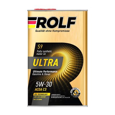 Масло моторное ROLF Ultra C3 SAE 5W30, 1 л, API SN/CF, синтетическое, (двиг. бензиновый, дизельный), (мет. канистра)*