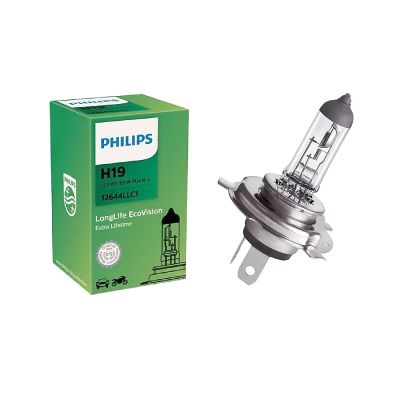ЛАМПА Н19 (АКГ12-60/55) (12644LLC1 LongLife EcoVision) ФАРНАЯ ГАЛОГЕН "PHILIPS" 12В