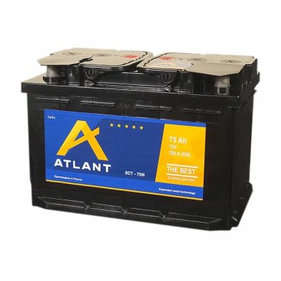 Аккумулятор 6СТ-75N R+ "ATLANT" зал. обр. поляр. (г.Курск) (атлант)