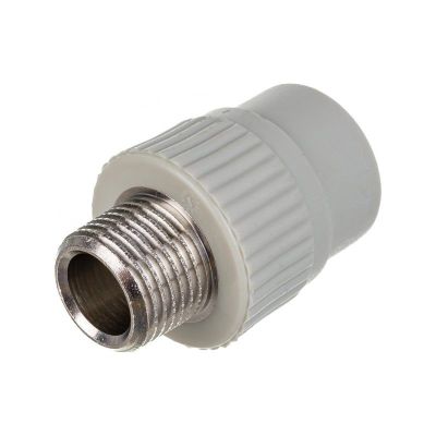 Муфта комбинированная PP-R D=20 мм x 1/2" НР, серый,  Pro Aqua