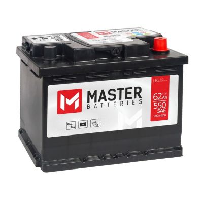 Аккумулятор 6СТ-62 R+ "Master Batteries" низкий зал.  обр. пол. ( Мастер) (Беларусь) (60,61)