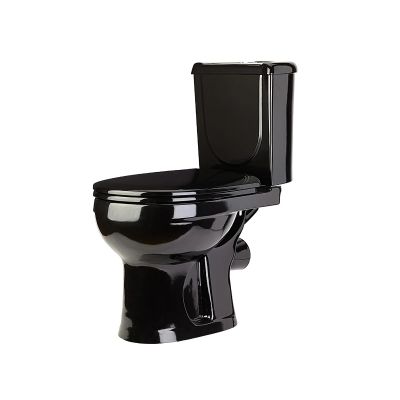 Унитаз-компакт Оскольская керамика Ирида черный горизонтальный выпуск, однорежимная арматура, нижний  подвод, сиденье