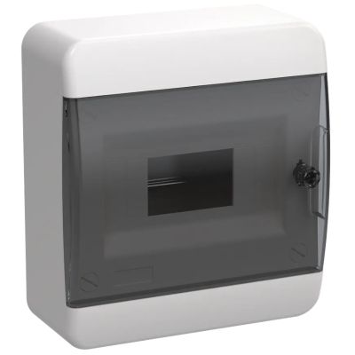 Бокс TEKFOR ЩРН-П-8 белый навесной пластик черн.прозрач.дверь IP41 IEK 240х218х102 (TF5-KP12-N-08-41-K01-K03)
