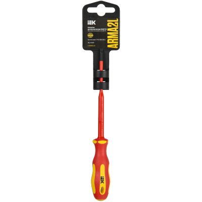Отвертка диэлектрическая шлицевая ARMA2L 5 SLIM SL3,5х100 Т2 IEK (A2L5-SC31-T2-SL-35-100)