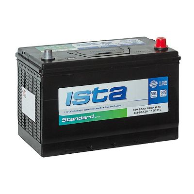 Аккумулятор 6СТ-95 R+ "ISTA Standart" зал., обр.поляр., япон.ст., толст. клем., ниж. крепл.,(115D31L) (Турция) (иста)