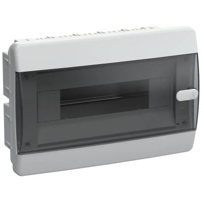 Бокс UNION Compact ЩРВ-П-12 белый встраиваемый пластик черн.прозрач.дверь IP41 IEK 195х290х103 (UIC-KP12-V-12-41-K01)