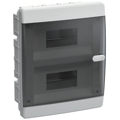 Бокс UNION Compact ЩРВ-П-18 белый встраиваемый пластик черн.прозрач.дверь IP41 IEK 290х236х103 (UIC-KP12-V-18-41-K01)